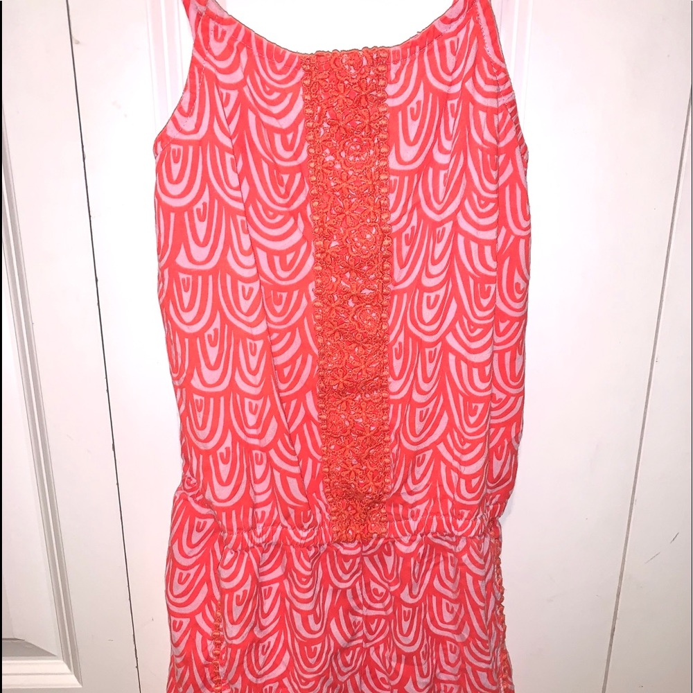 Red/Orange and White Kids Romper